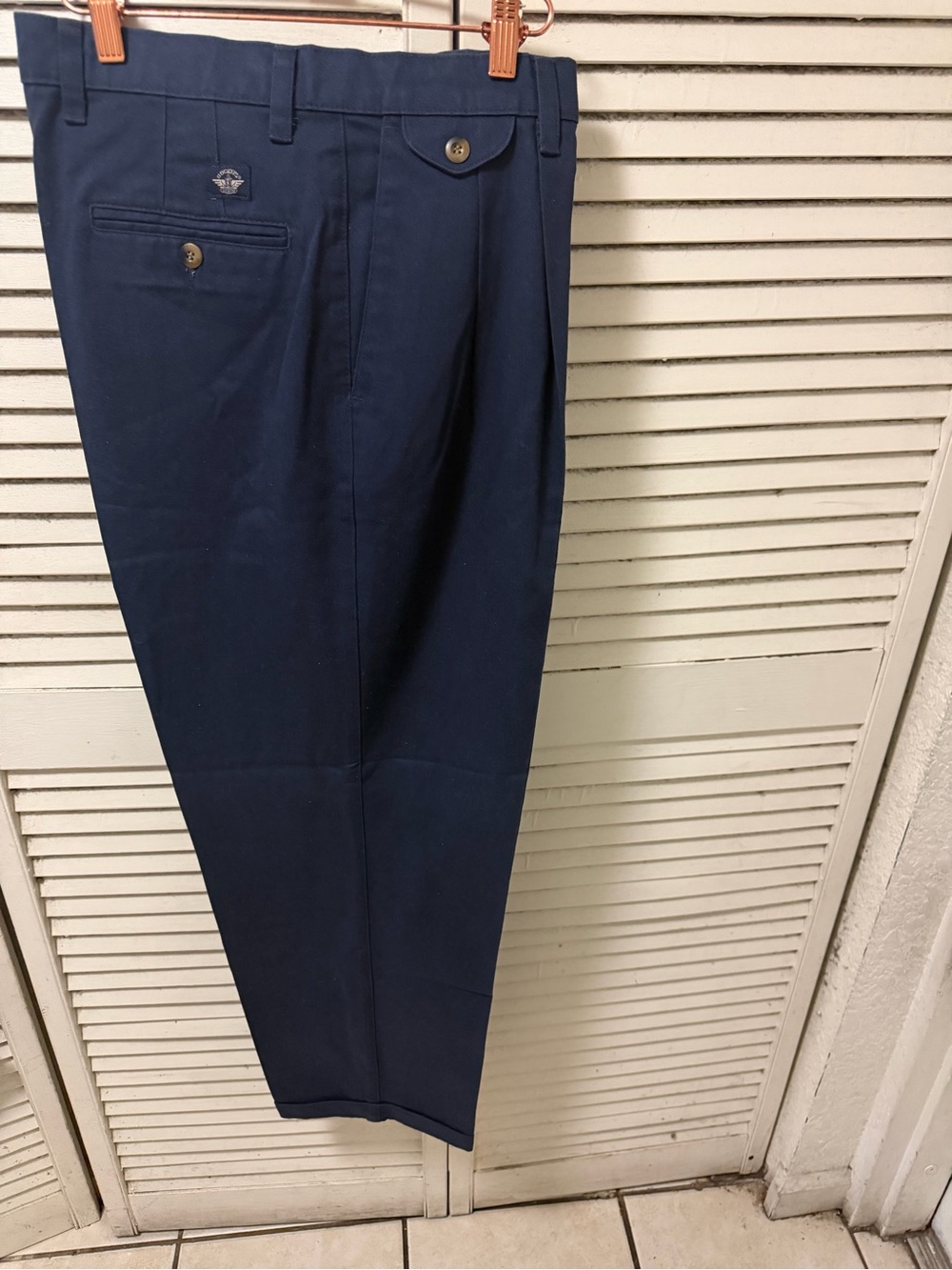 Bonobos Navy Dress Pants with Buttoned Back Pockets